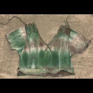 Tie dye low cut shirt